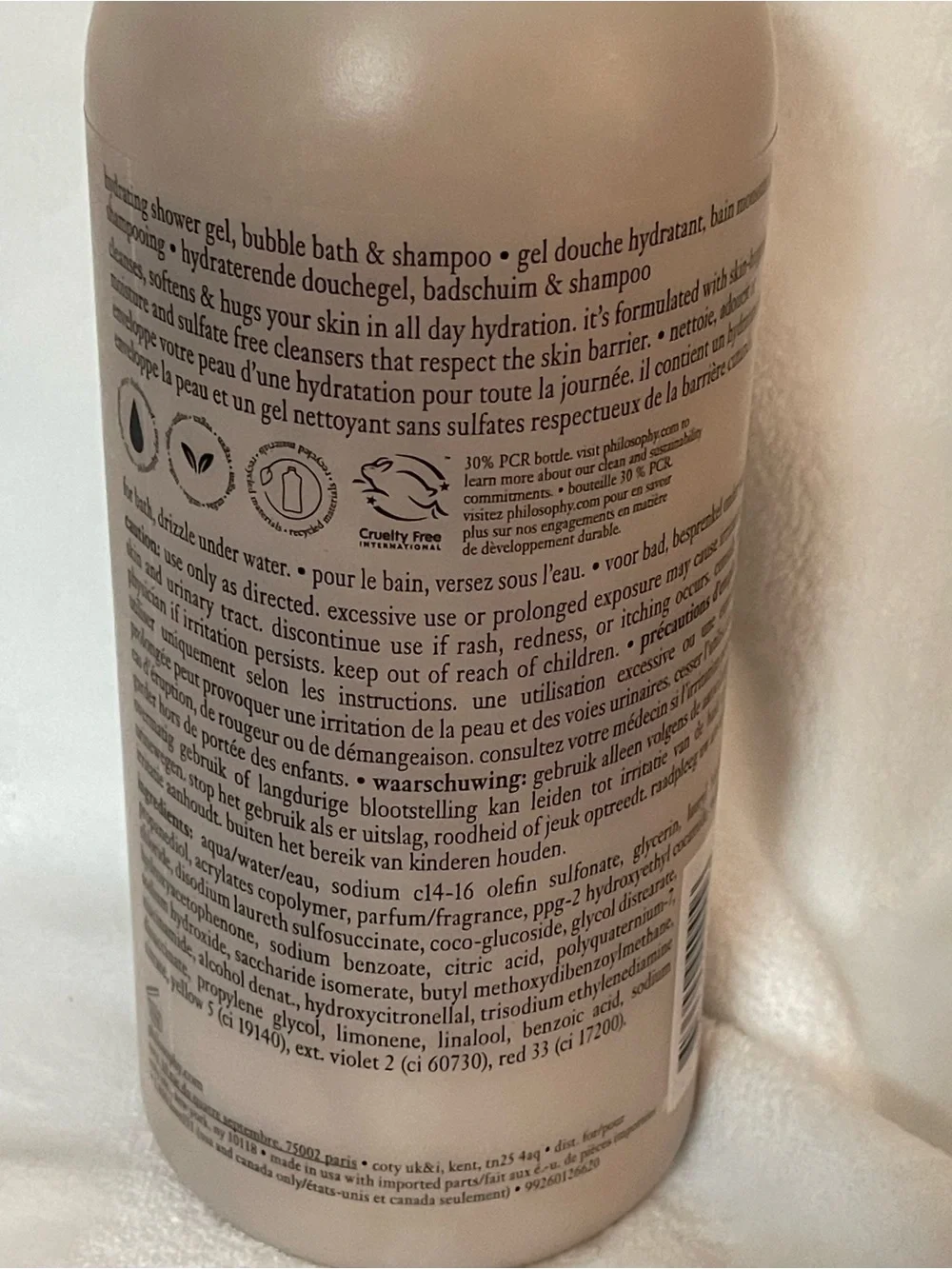 Philosophy Fresh Cream Warm Cashmere Shower Gel - Cream/Black